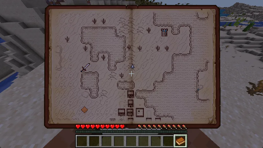 Персонаж держит в руках открытую книгу Antique Atlas.