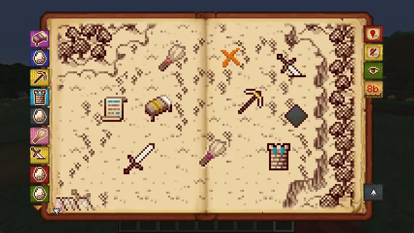 Иконка с акцентированными маркерами на карте в моде Antique Atlas 4.