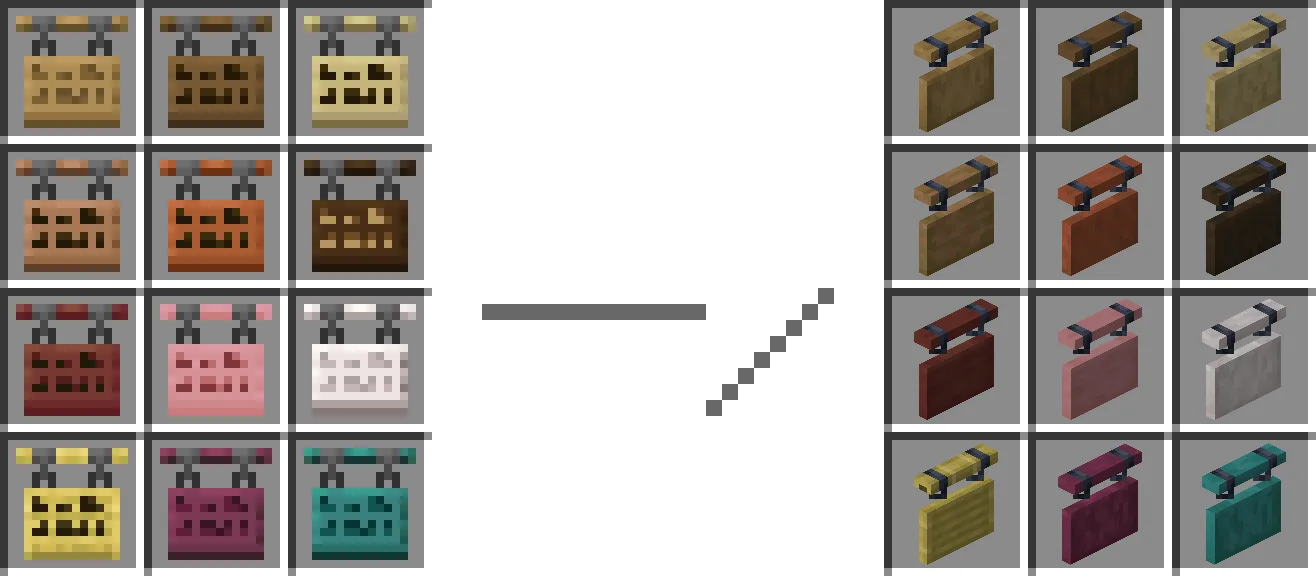 3D-модели подвесных табличек из мода Fusion 3D Items.