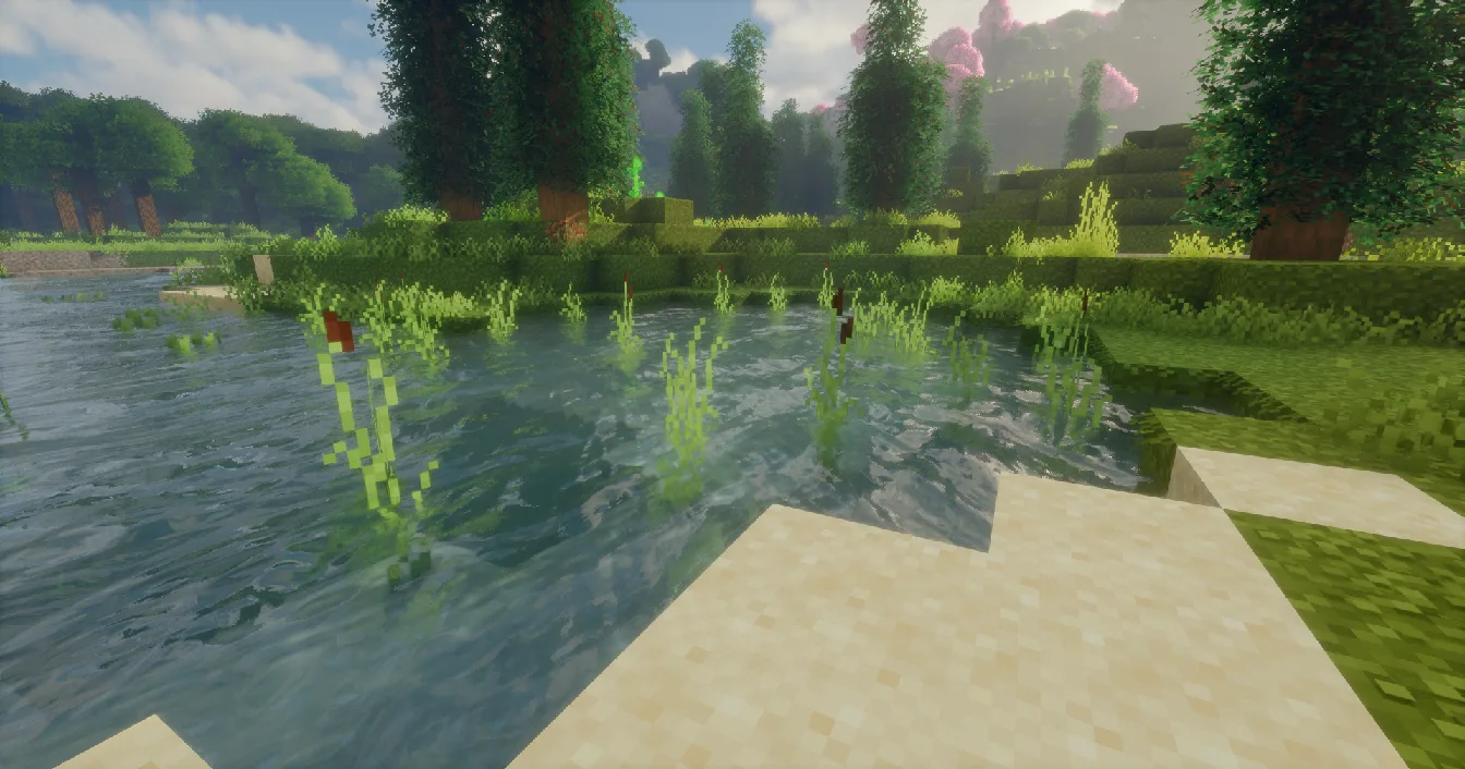 Заросли рогоза и морской травы в стиле 100%Better.