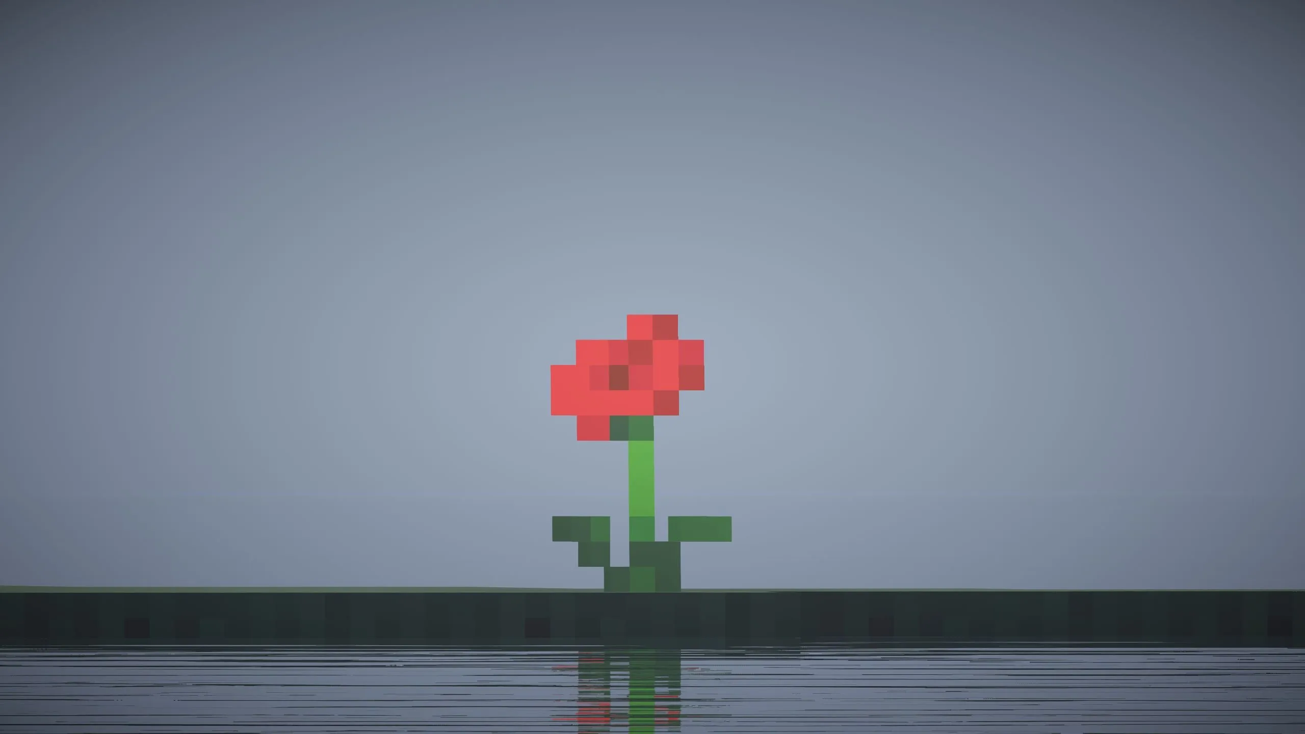 Роза вдали на фоне неба.