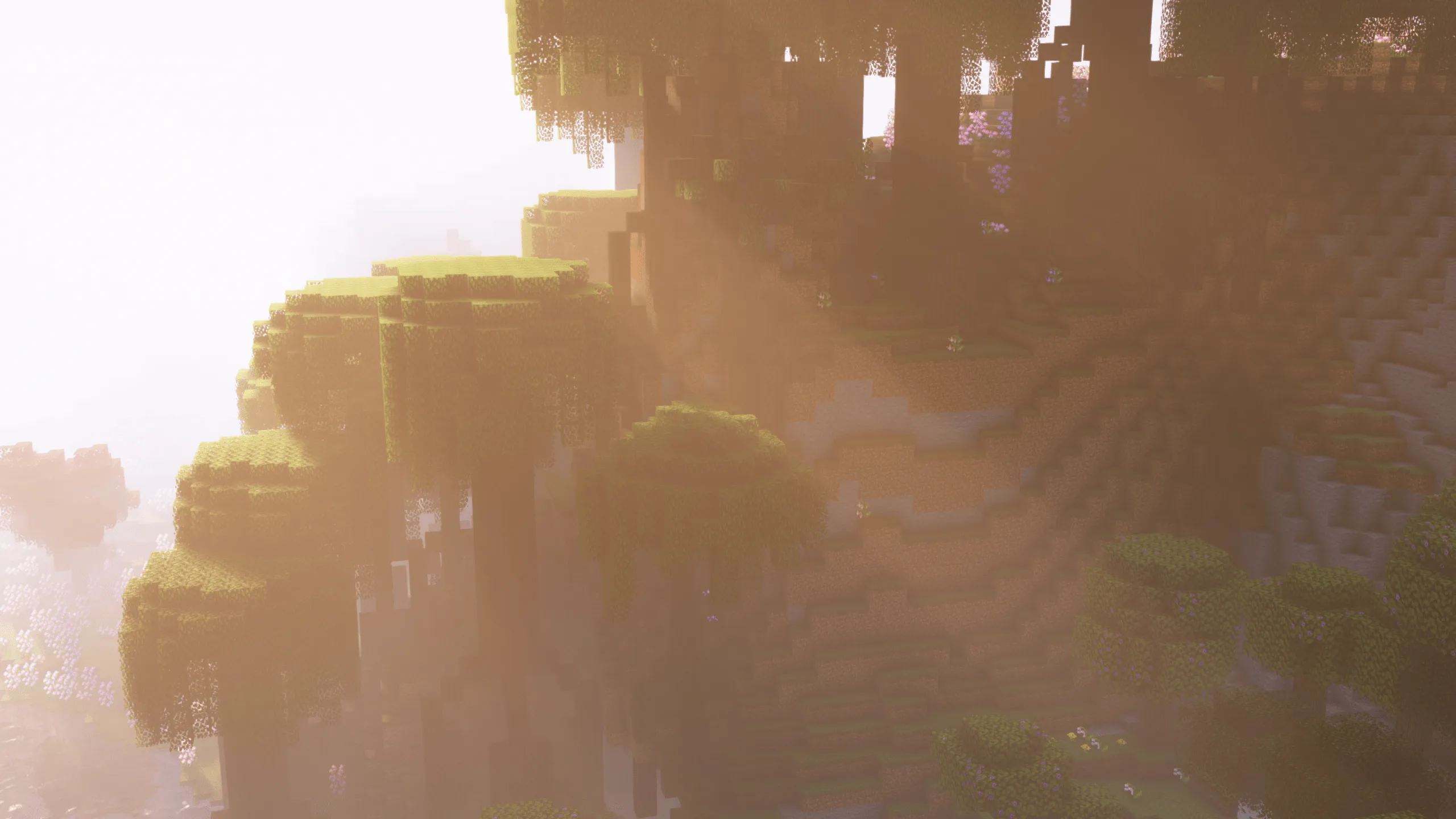 Закат в Minecraft с использованием шейдеров Complementary Shaders 4.4.