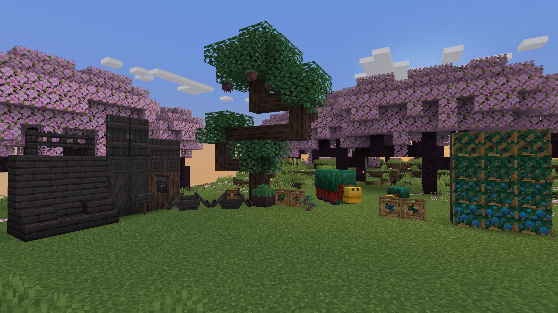 Новые растения нюхача: седые деревья и лозы лазурных ягод из мода Bountiful Fares.