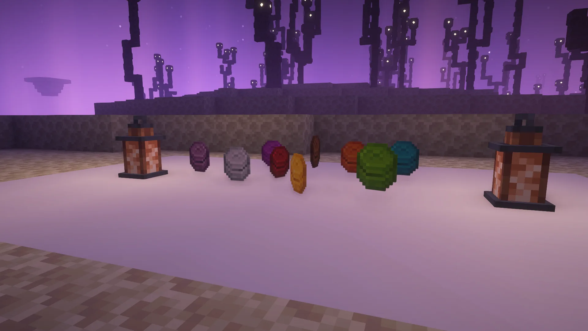 Разноцветные ящики шалкера из мода Bountiful Fares с шейдерами Complementary Reimagined.