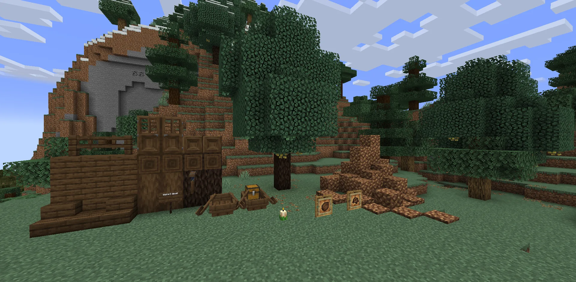 Деревья грецкого ореха и плоды грецкого ореха из мода Bountiful Fares.