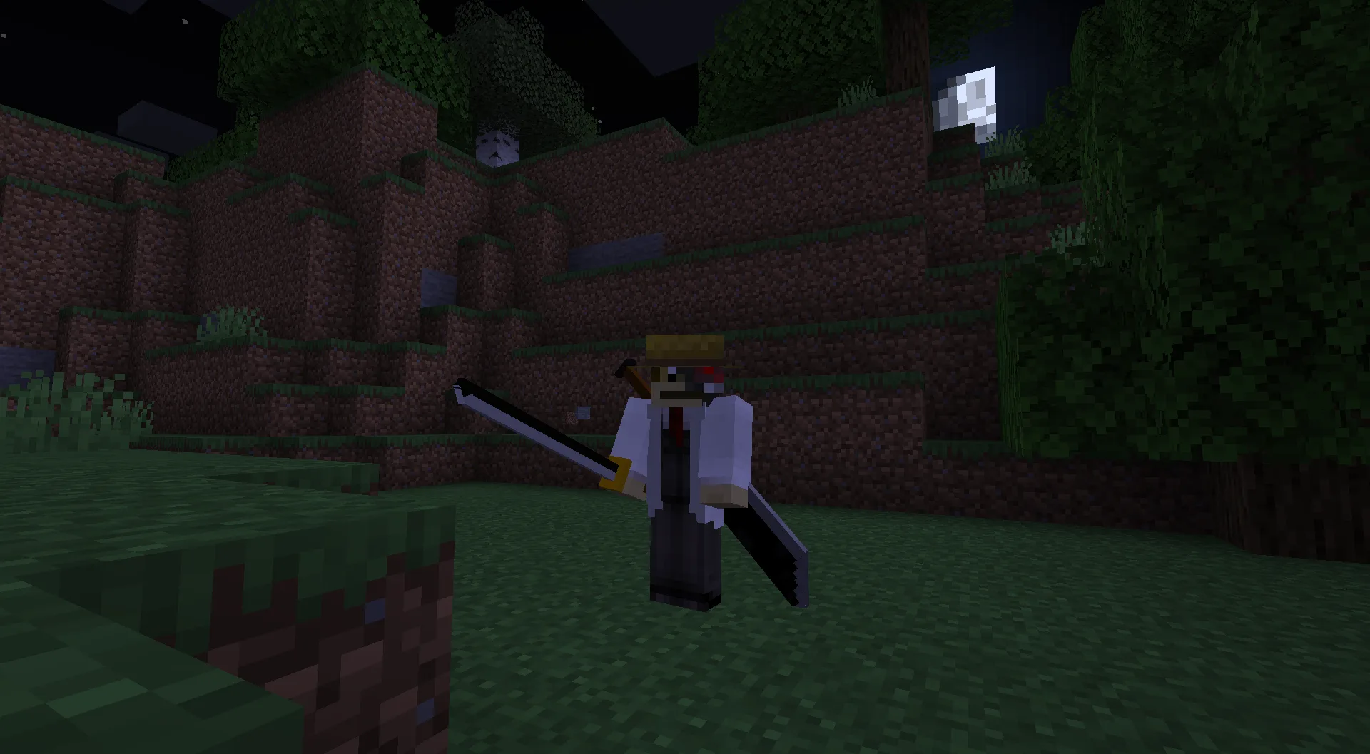 Пример использования кастомных 3D-моделей для оружия и тыкв в Minecraft через ванильный ресурспак.