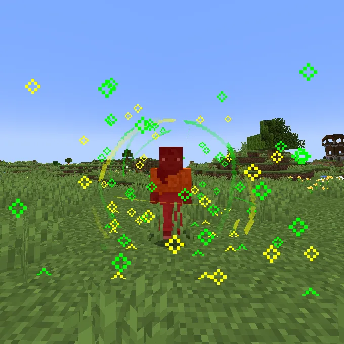 Тотем из Minecraft с активным визуальным эффектом.