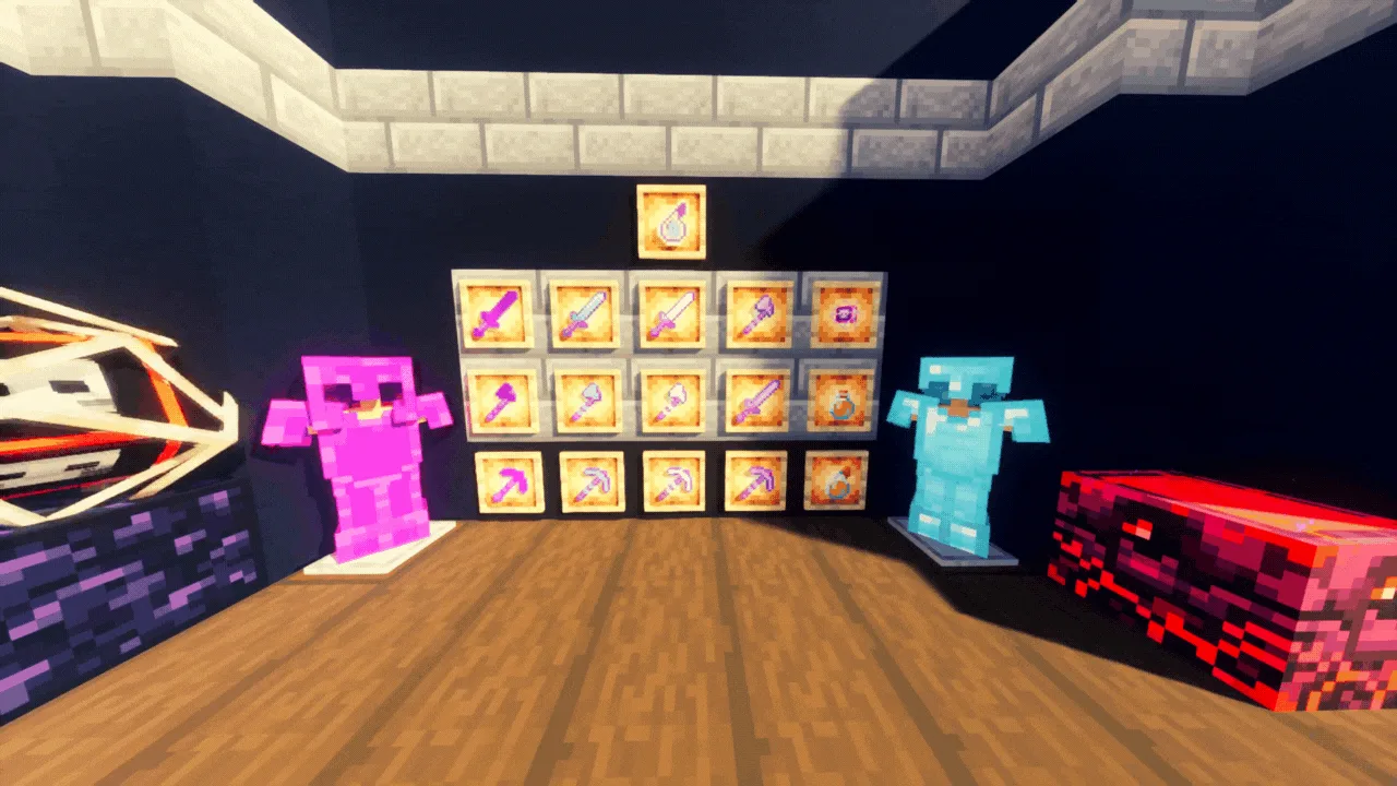 Демонстрация текстур блоков в ресурс-паке Akeara