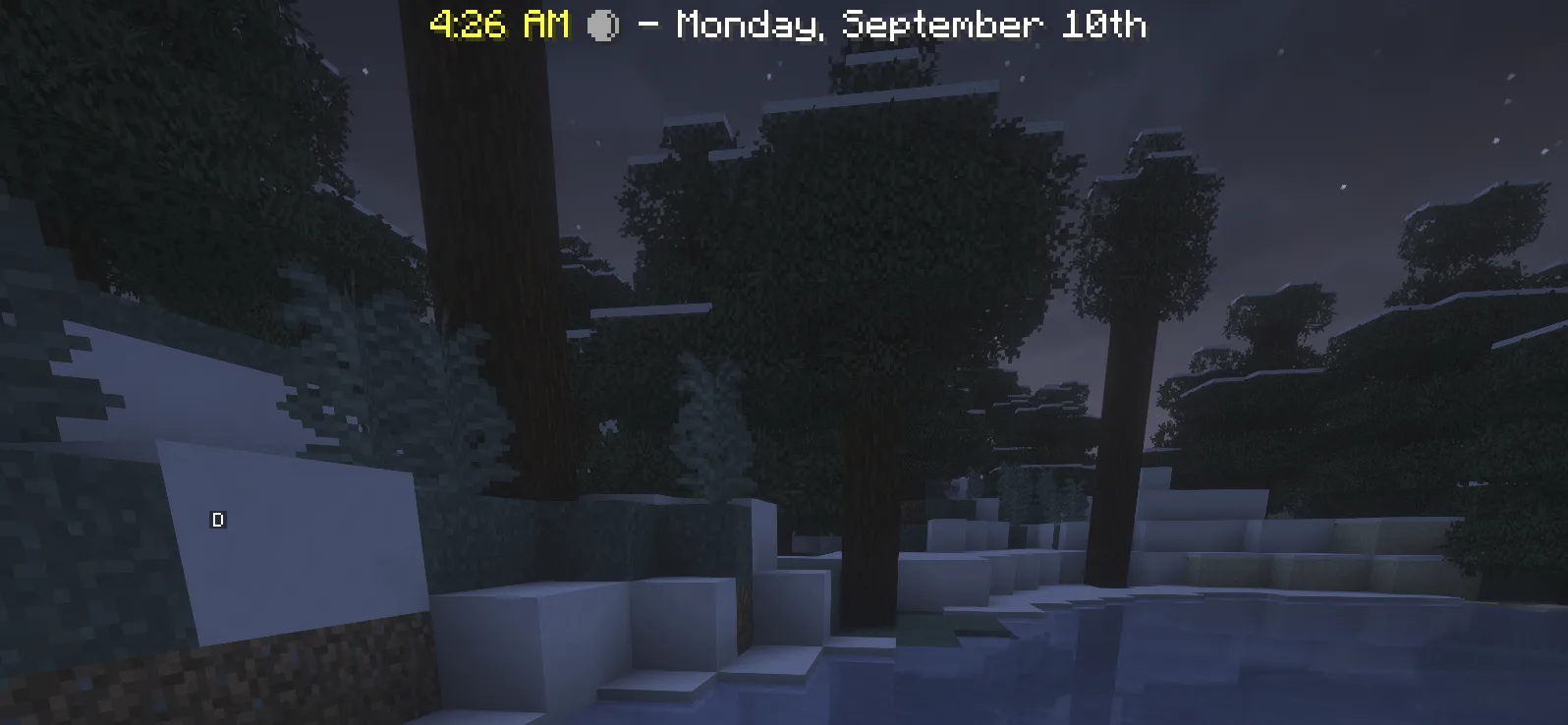 Отображение даты и времени ночью