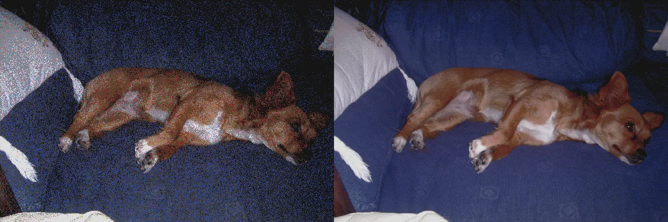 Сравнение качества текстур в Minecraft: слева уровень мип-маппинга 0 (стандарт), справа уровень 4 (с модом MapMipMapMod).