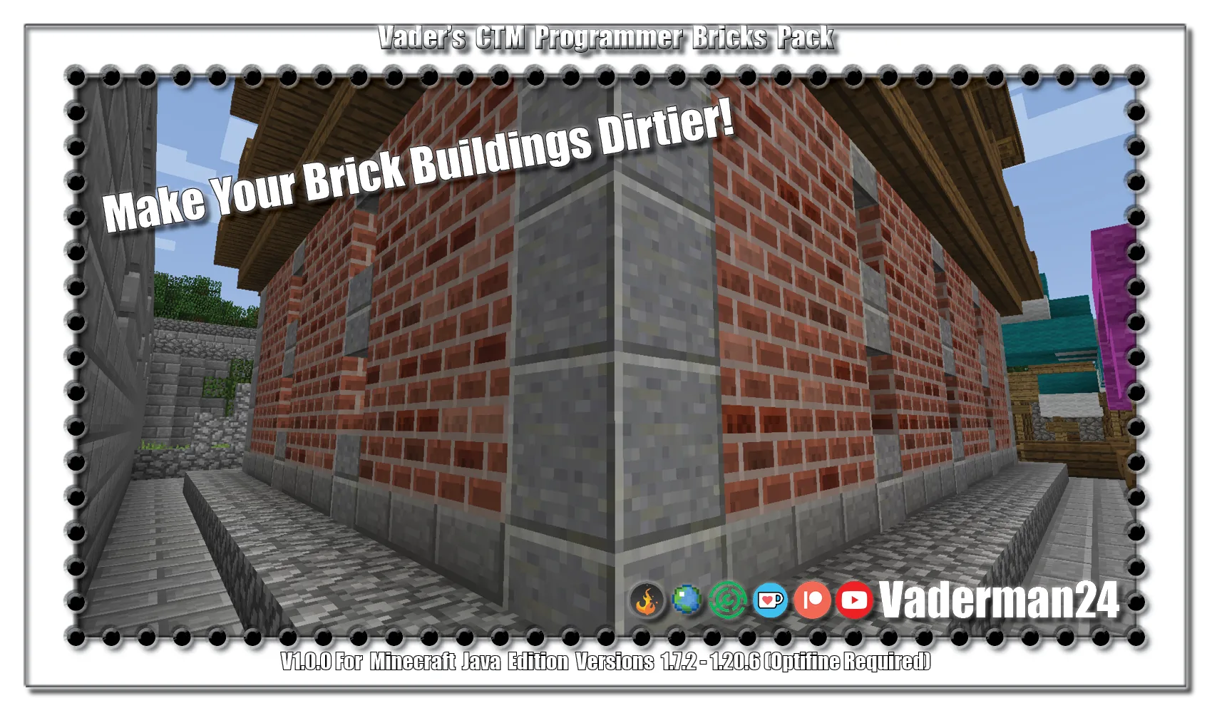 Пример текстурирования кирпичных построек с помощью ресурс-пака