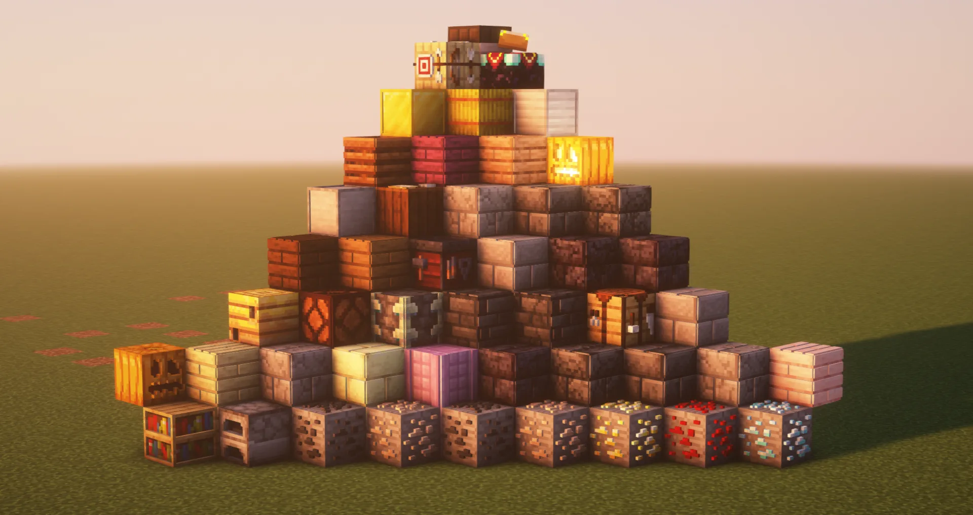 Трехмерные текстуры игровых блоков в Minecraft.