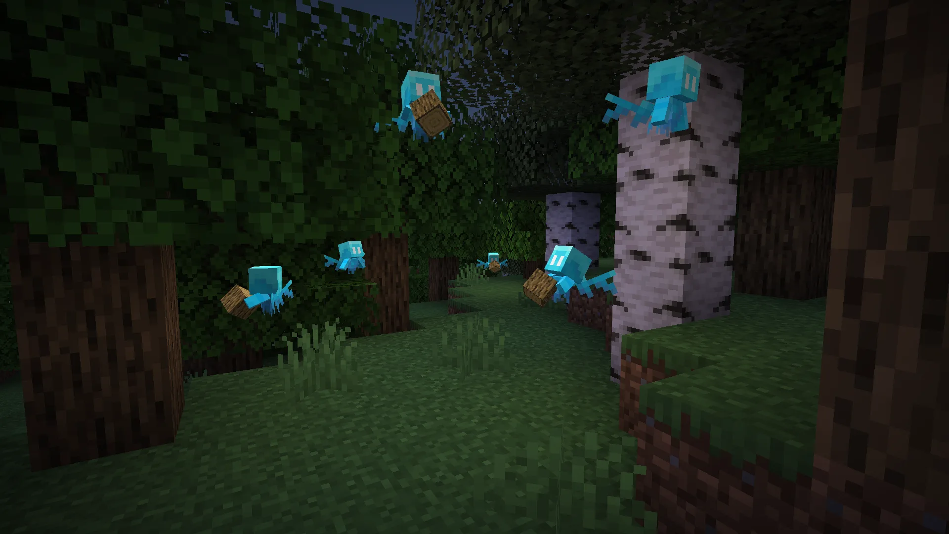 Эллы в Minecraft светятся в темноте.