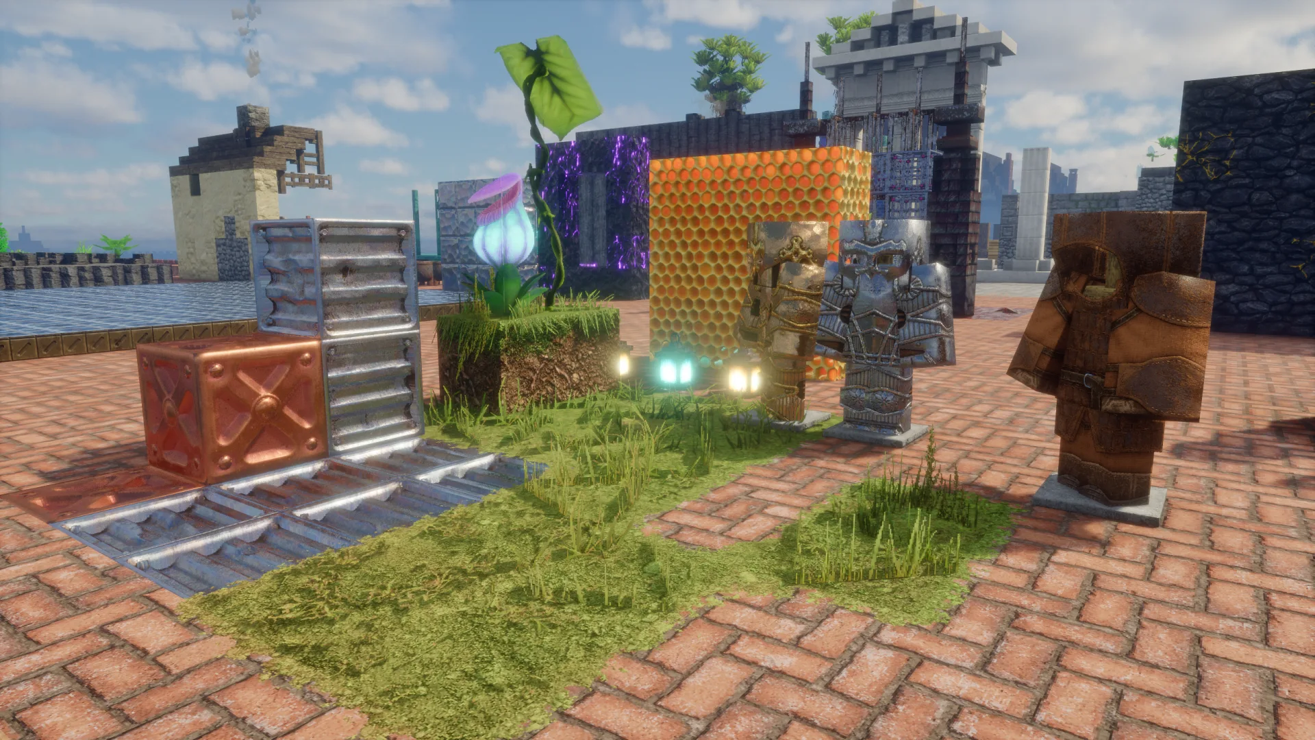 Bliss Shaders с поддержкой LabPBR, текстурпак Patrix 128x.