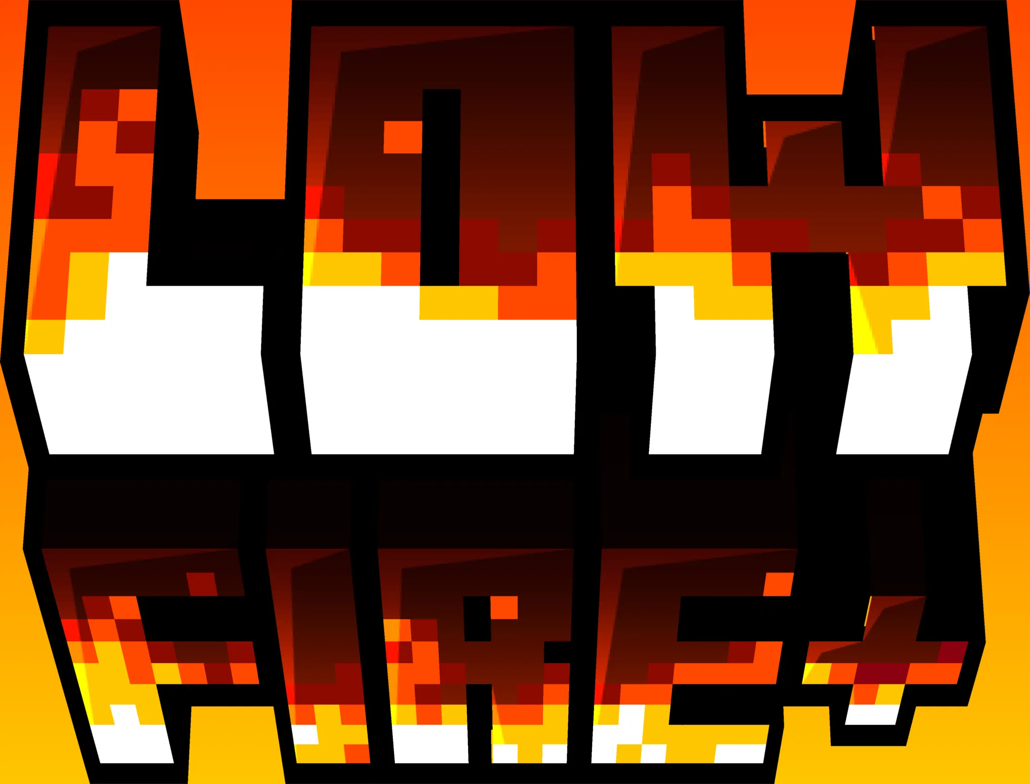 Баннер проекта LowFire+ с уменьшенным эффектом огня в Minecraft.