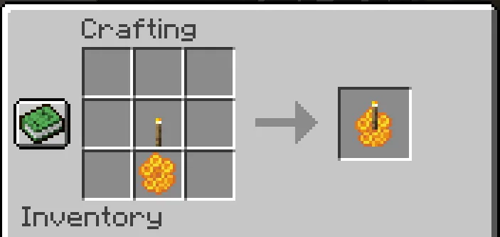 Рецепт крафта бросаемого факела из сот в моде ThrowableTorch