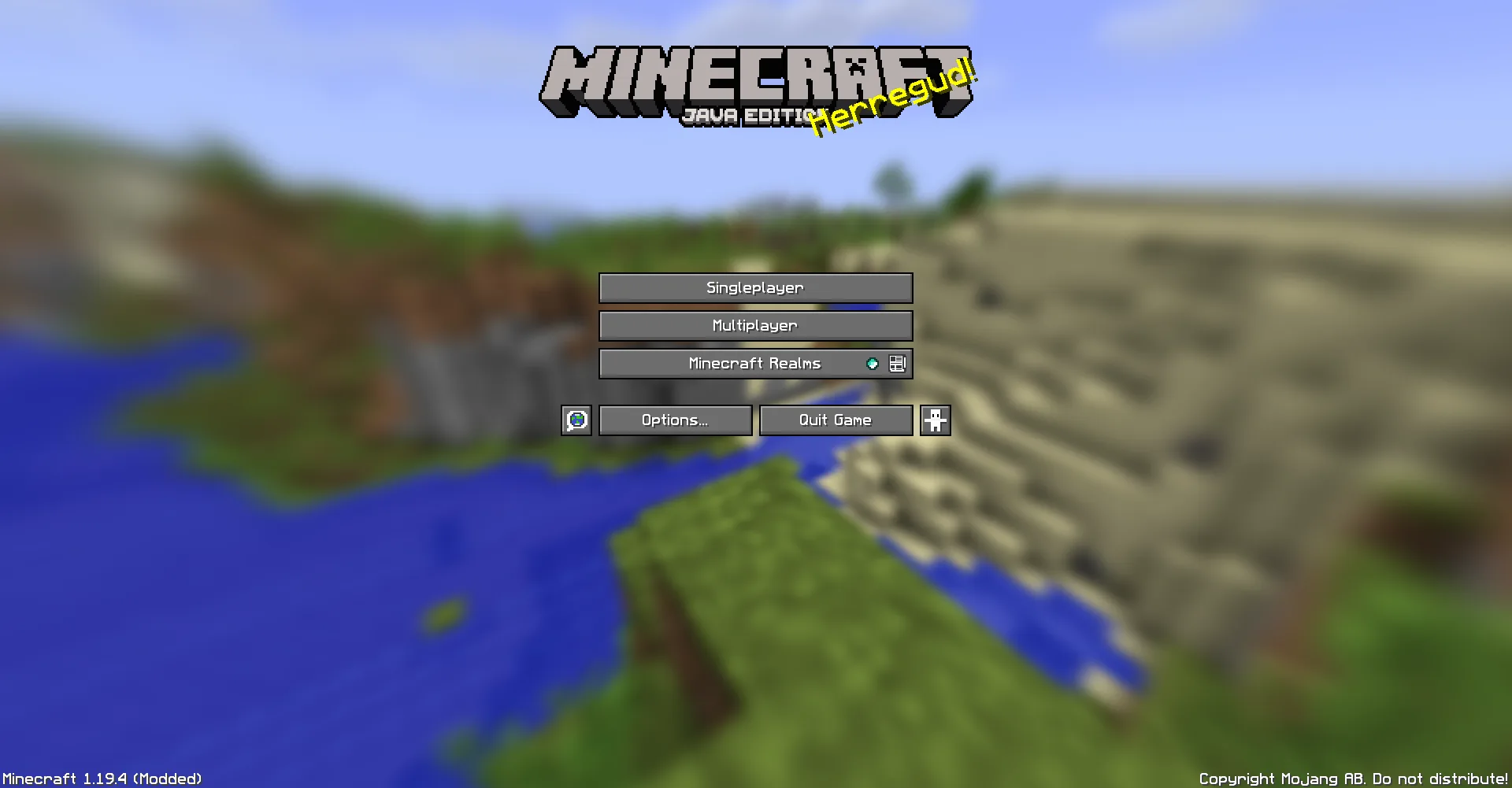 Главное меню Minecraft с ресурс-паком SimplGUI