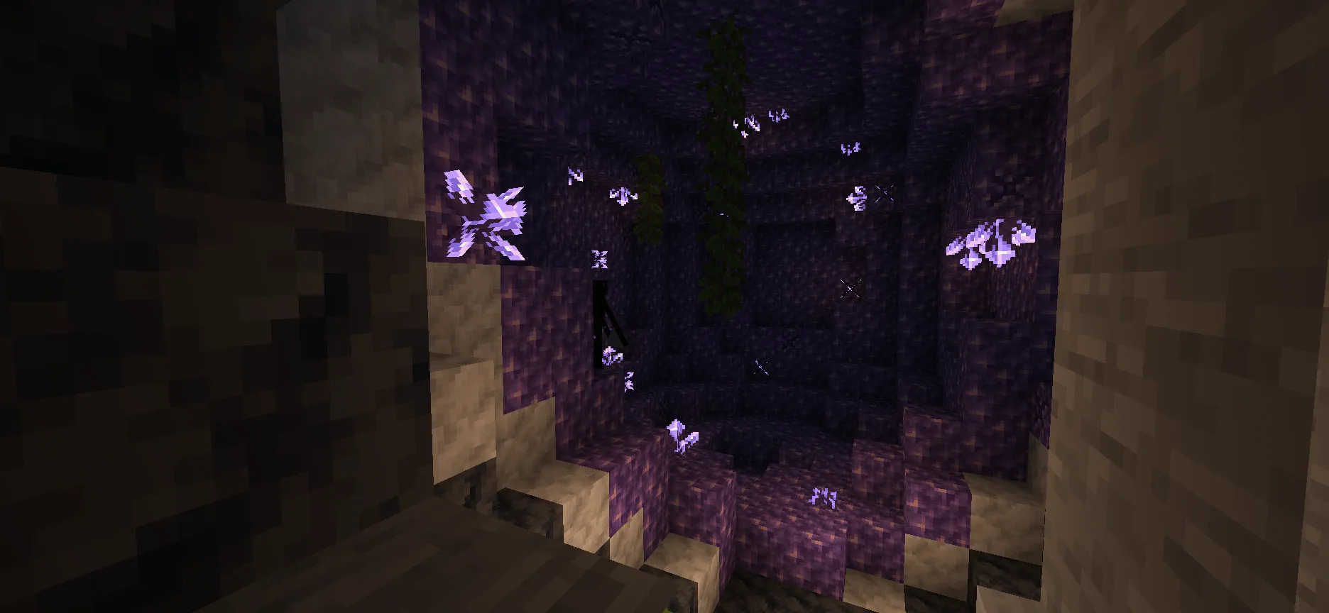 Светящаяся аметистовая жеода в ресурс-паке MoreGlow