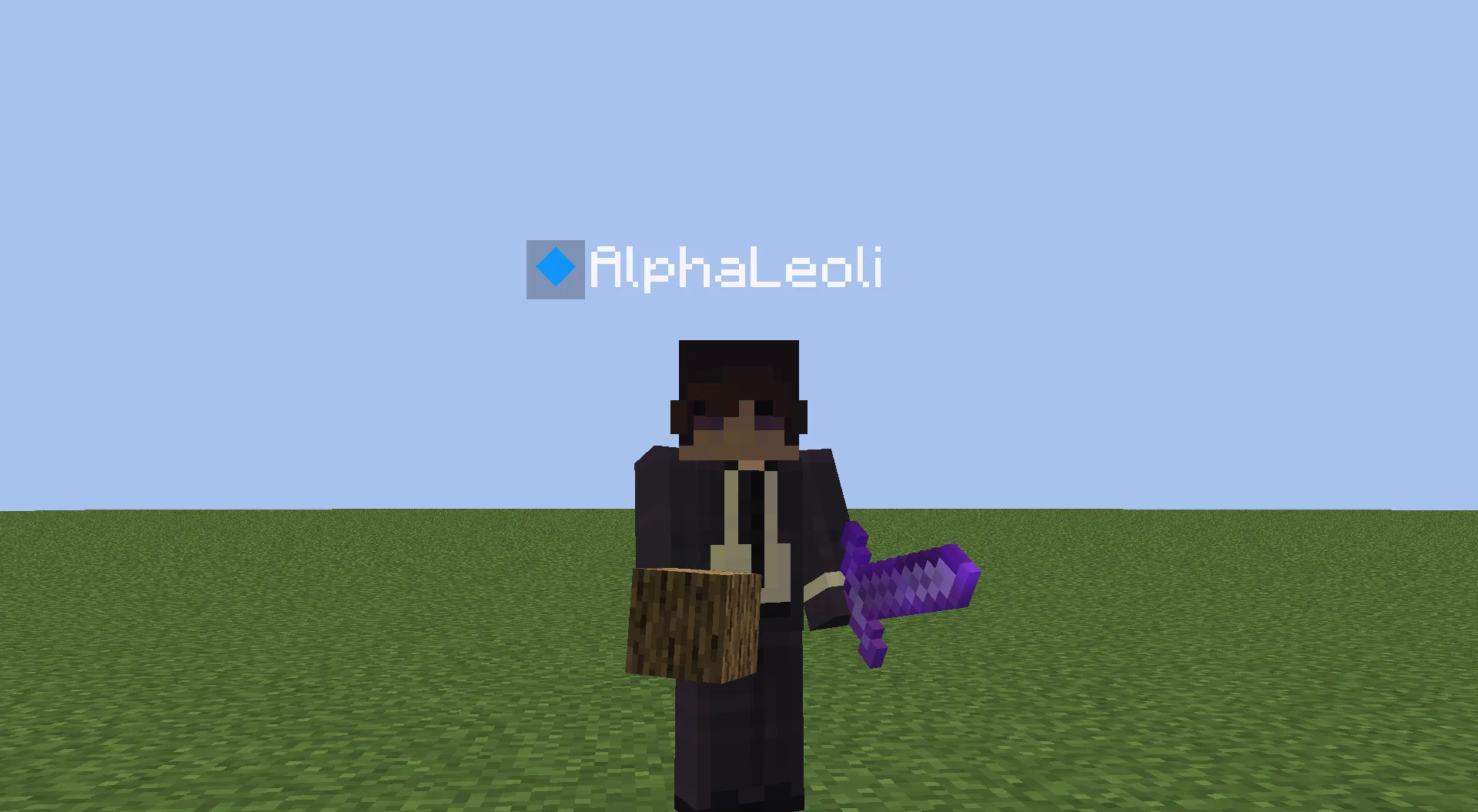 Вид персонажа от третьего лица в Minecraft без использования ресурс-пака No 3rd Person Items.