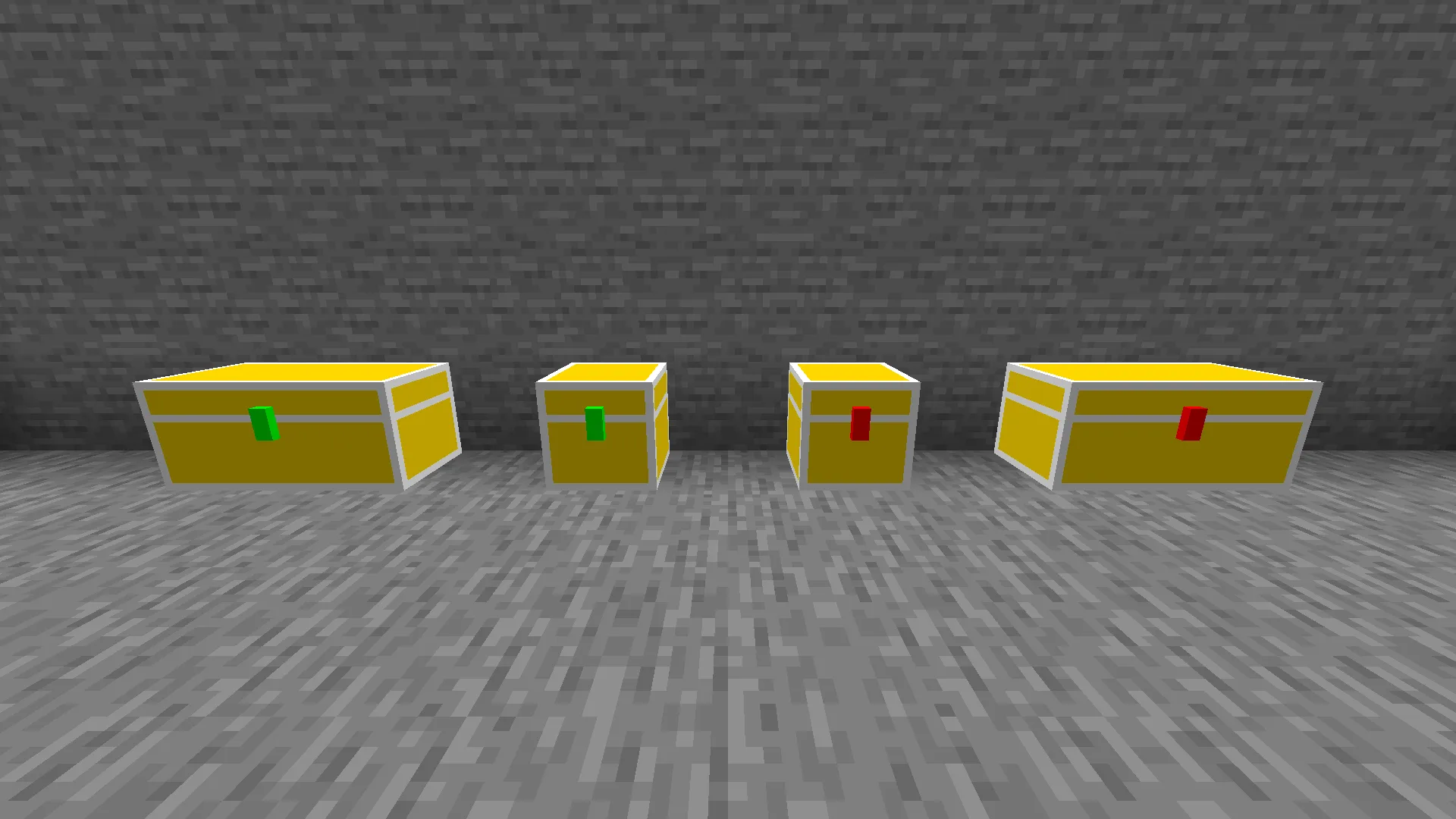 Скриншот сундуков с установленным ресурспаком Obvious Chests.