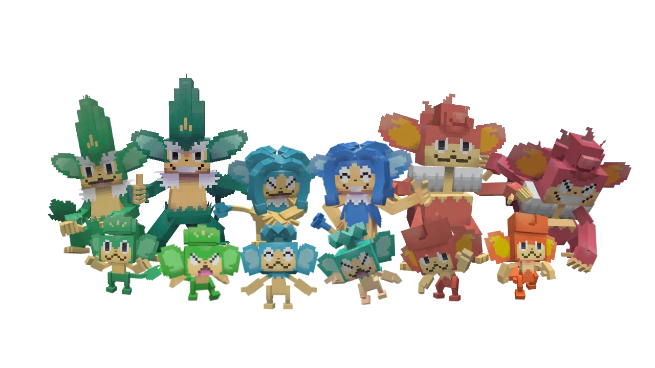 TDmon: Три обезьяны с анимациями.