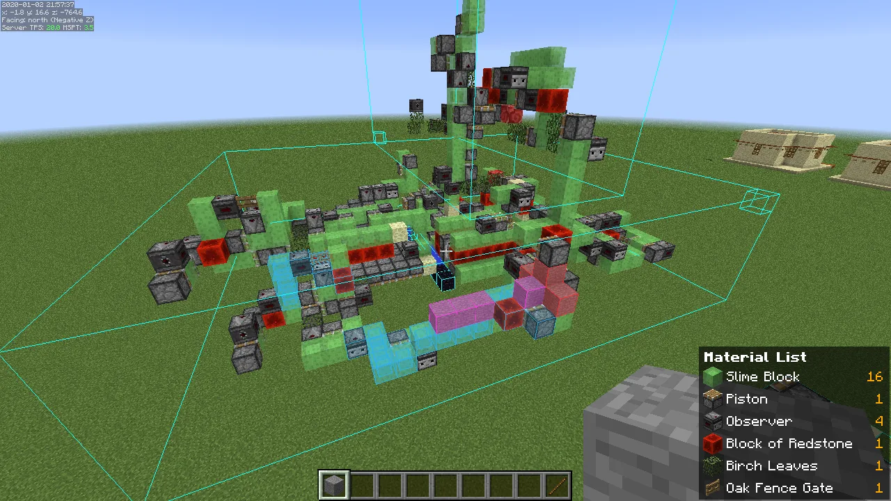 Интерфейс списка материалов (Material List) мода Litematica в правом нижнем углу экрана.