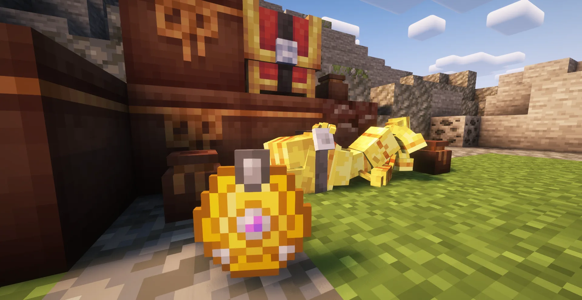 Игровой интерфейс Pokenav в стиле Gholdengo для мода Cobblemon.