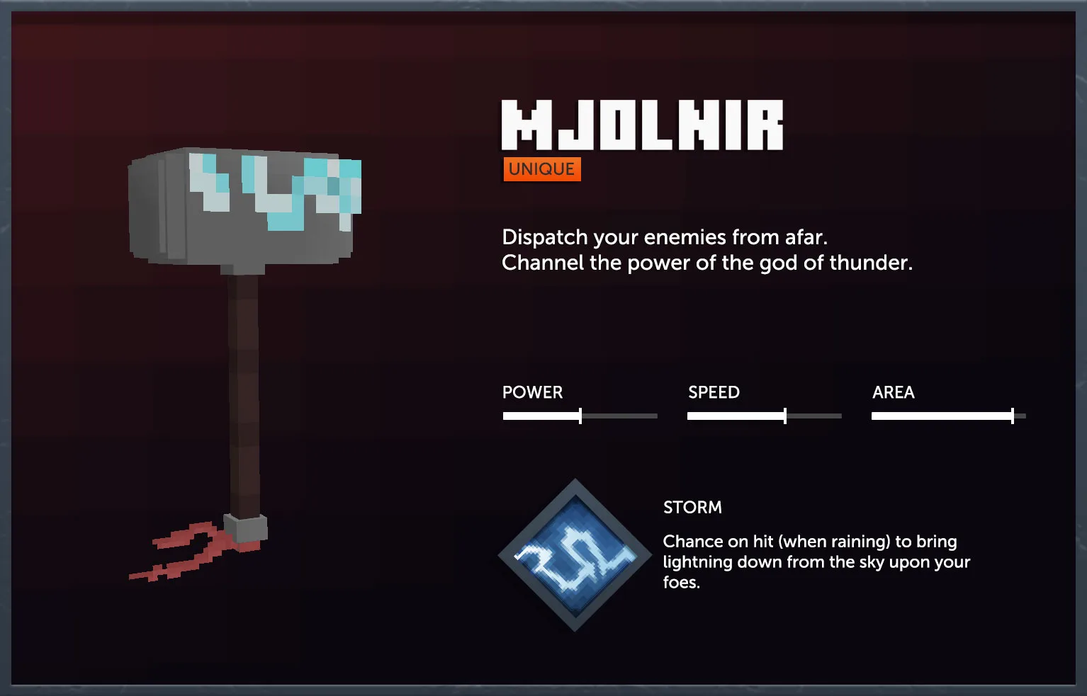 Молот Мьёльнир из мода Simply Swords в Minecraft.