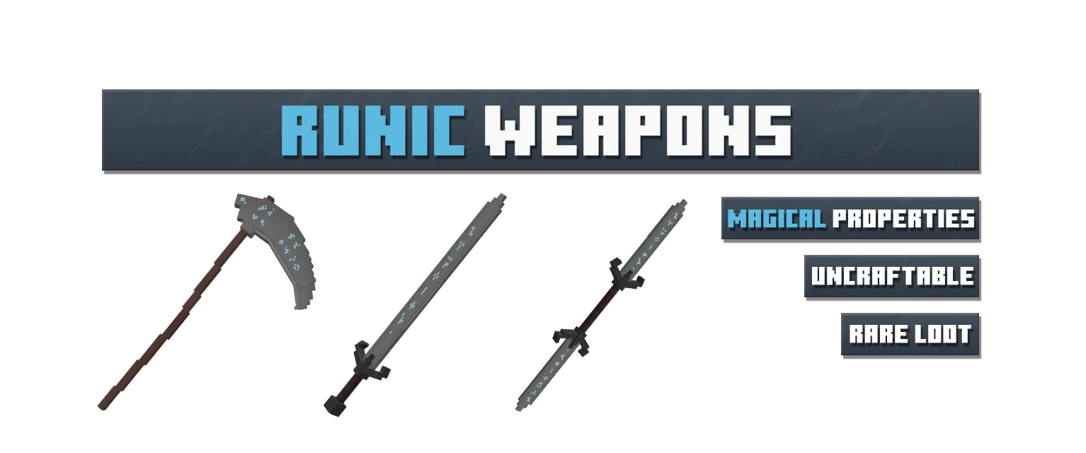 Набор рунического оружия из мода Simply Swords.