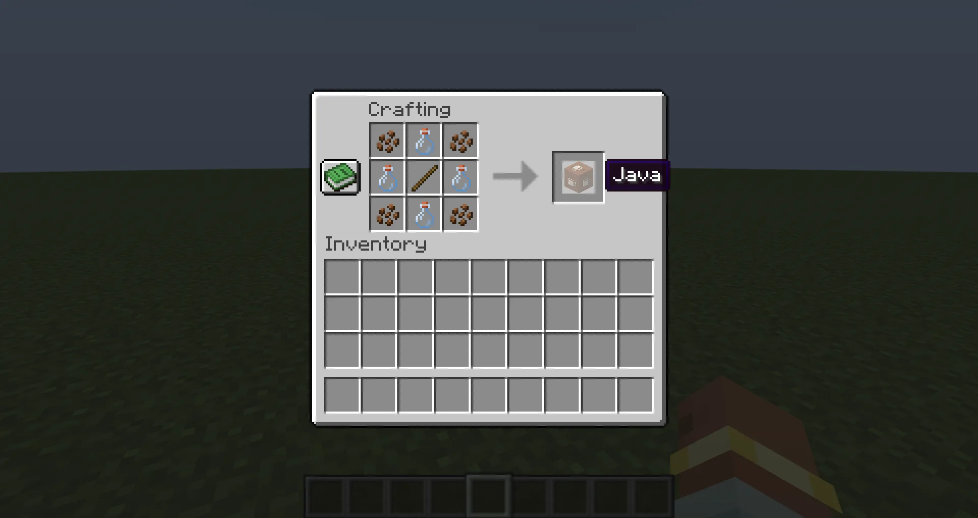 Интерфейс верстака с крафтом в моде Simply Java Block