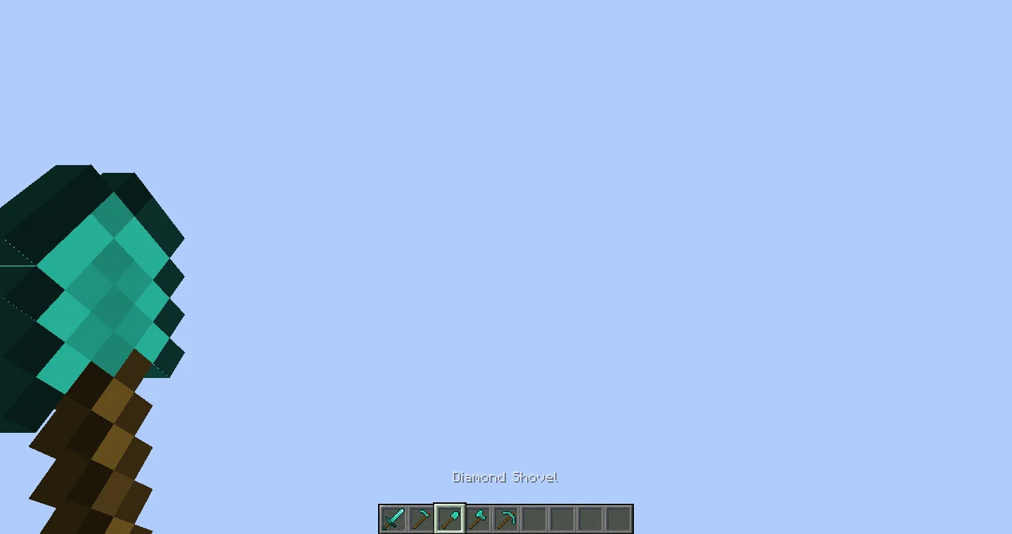 Лопата с измененным положением в руке BetterToolPosition