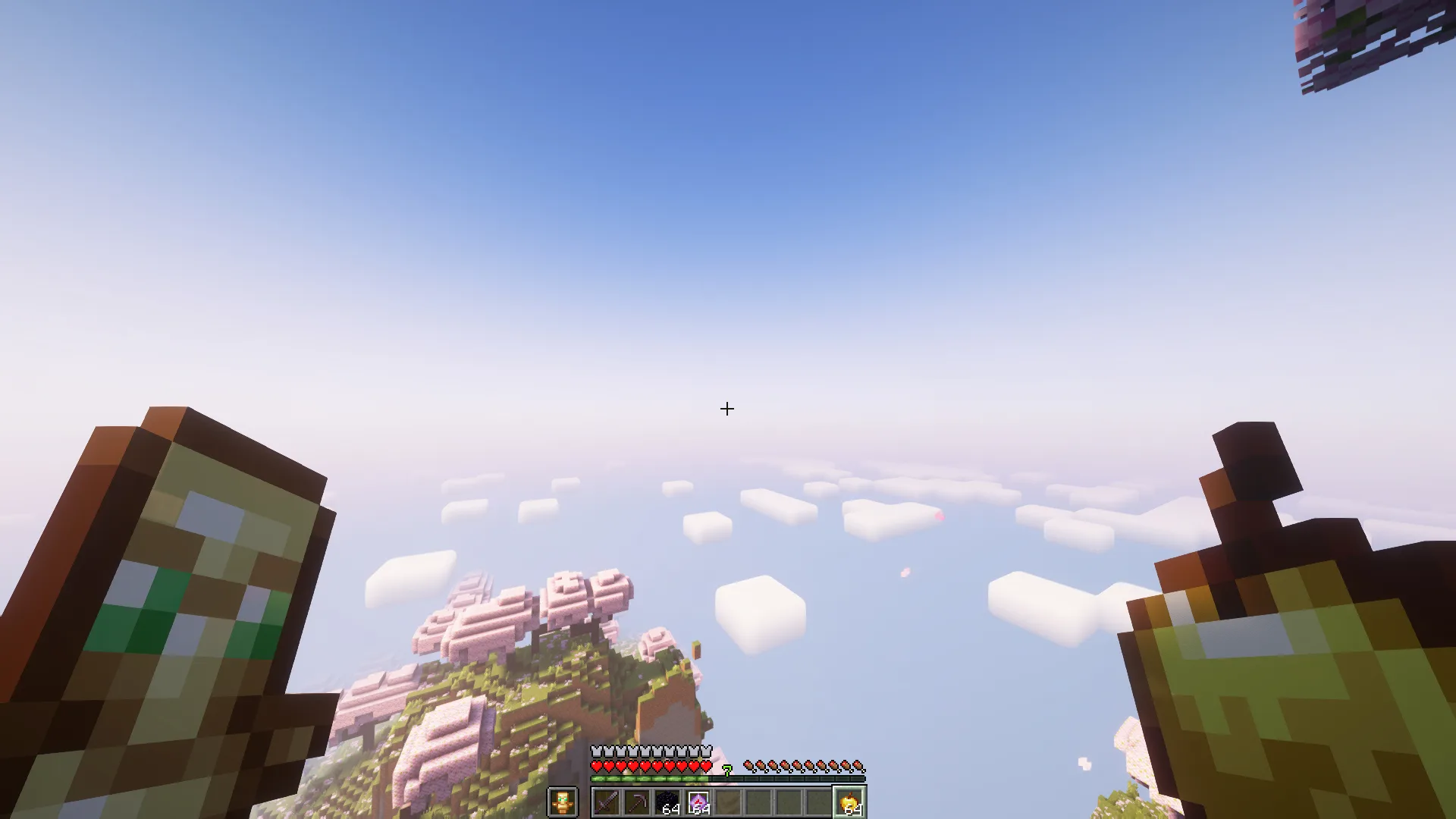 Стандартная модель рук игрока в Minecraft без модификации ViewModel+.