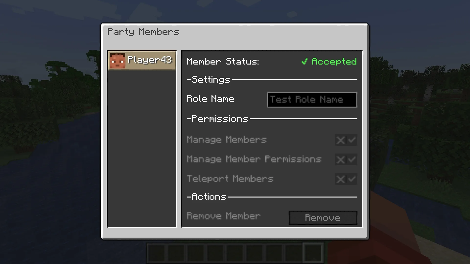 Интерфейс управления участниками группы в проекте Odyssey Allies.