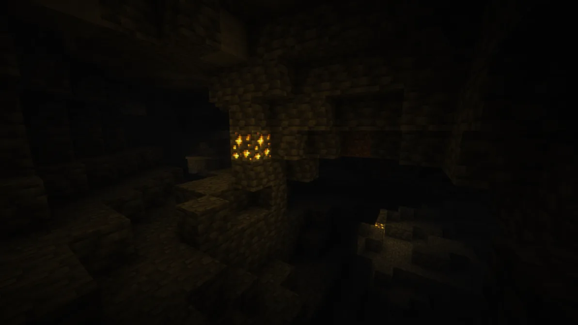 Пещера с двумя жилами золотой руды.