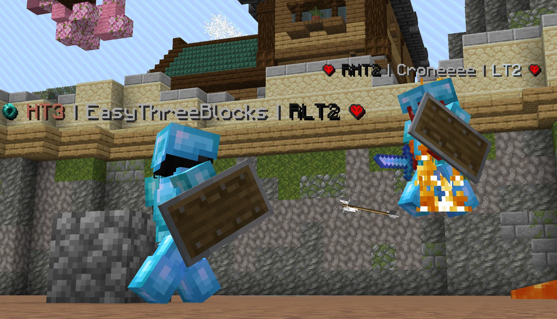 PvP-сражение в режиме UHC с использованием проекта Tiers.