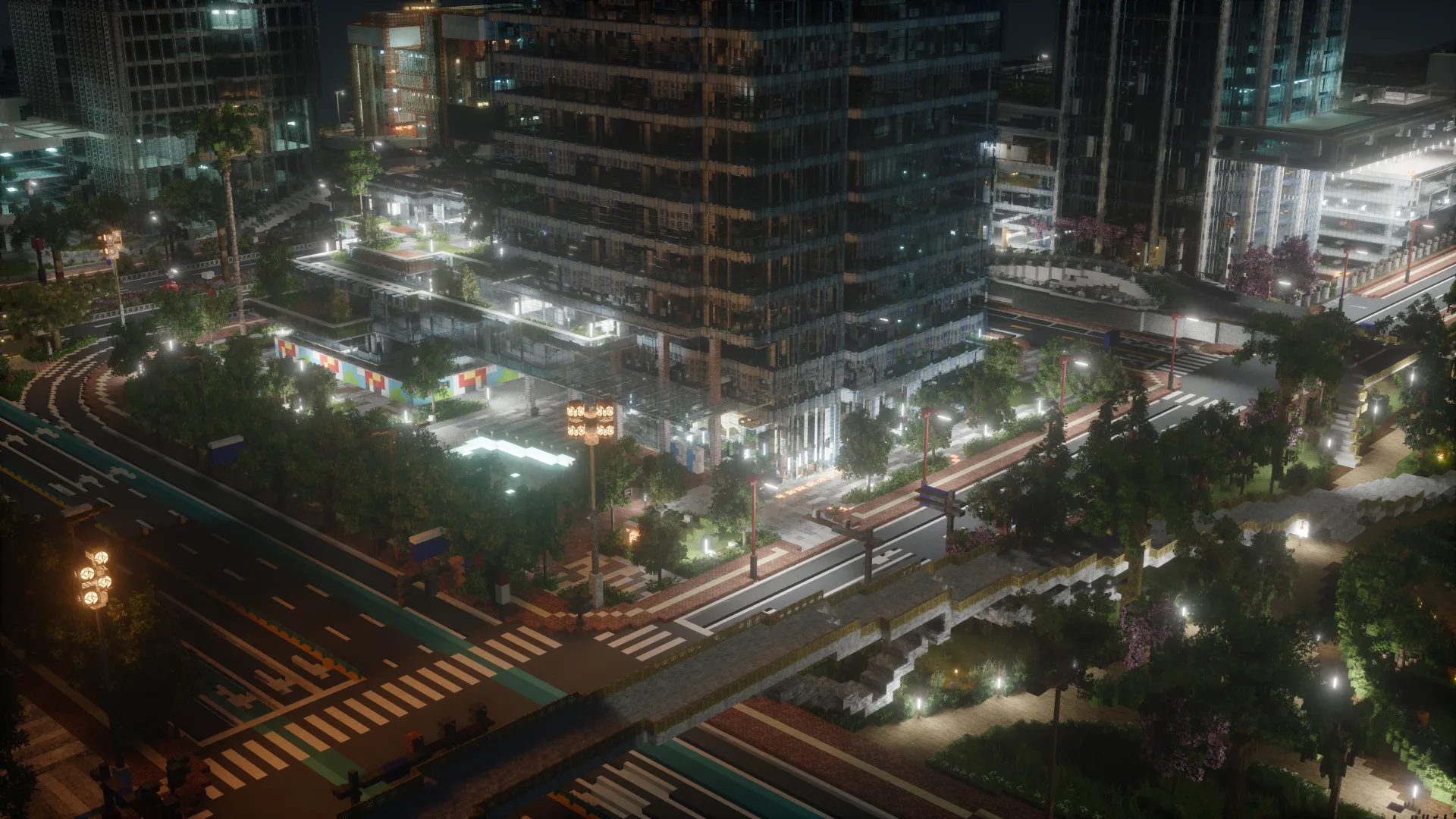 Город Альфа Рыбы ночью