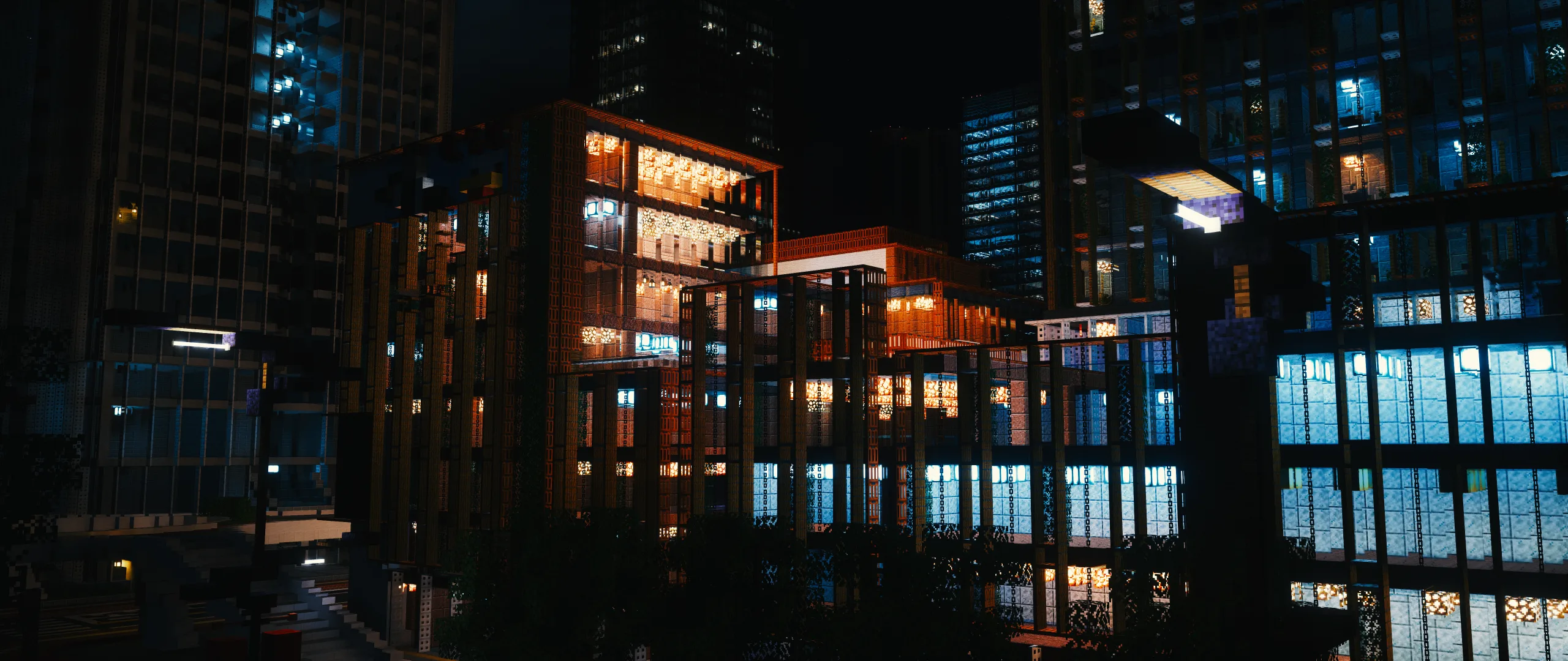 Город Альфа Пискиум ночью.