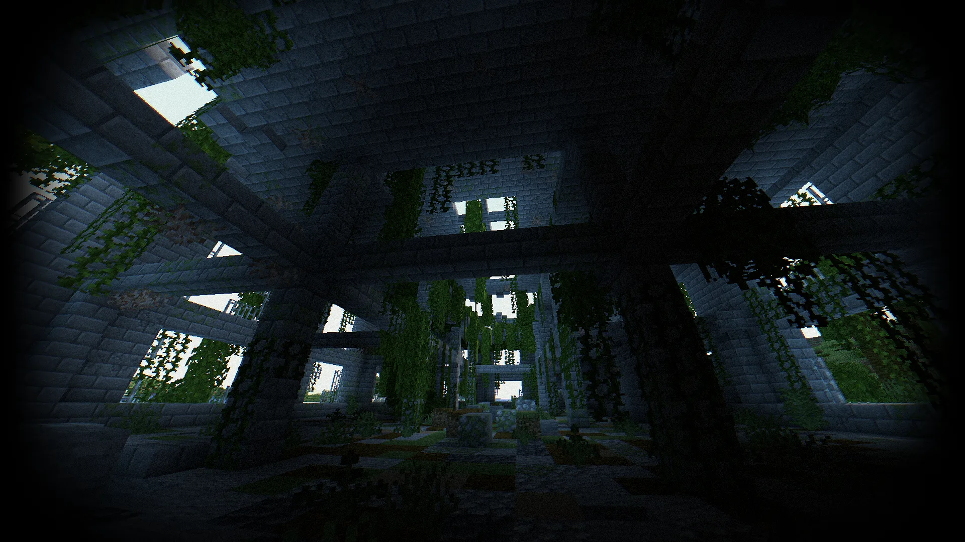 Шейдер камеры в Minecraft, имитирующий запись с экшн-камеры.