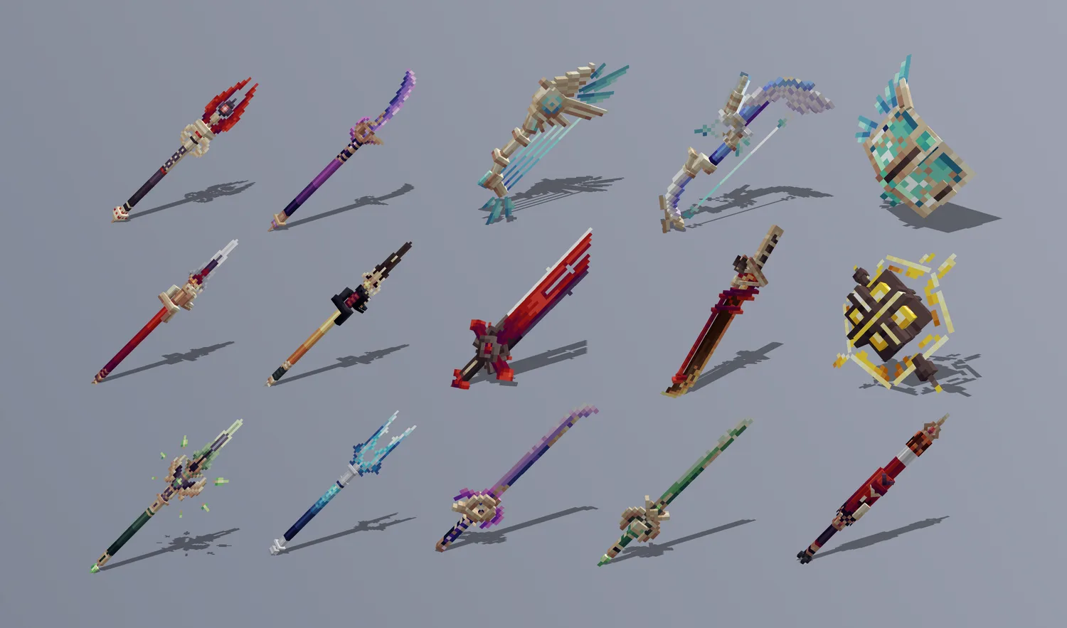 Коллекция всего внутриигрового оружия из ресурс-пака Teyvat Weapon Collection версии 1.2.0.