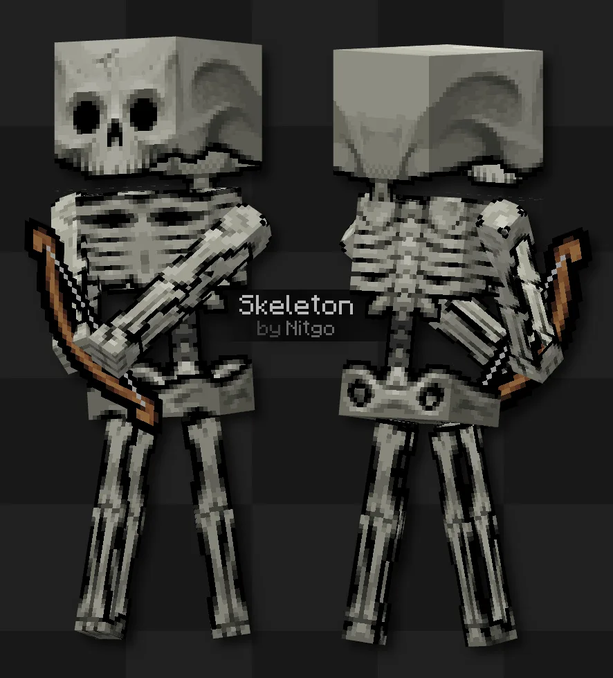 Текстура скелета из ресурспака Pixel-Tree.