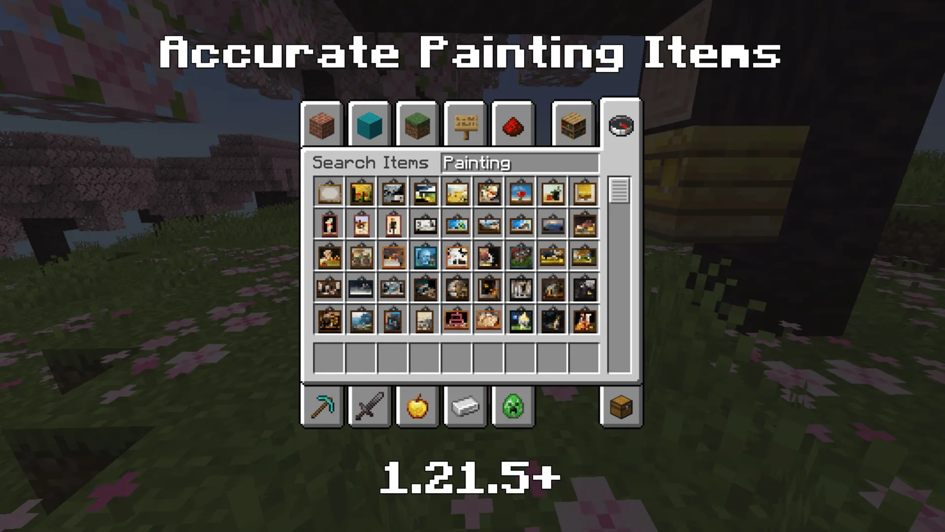 Иконка предметов картин в ресурс-паке Helpful Default Pack для Minecraft 1.21.5+.