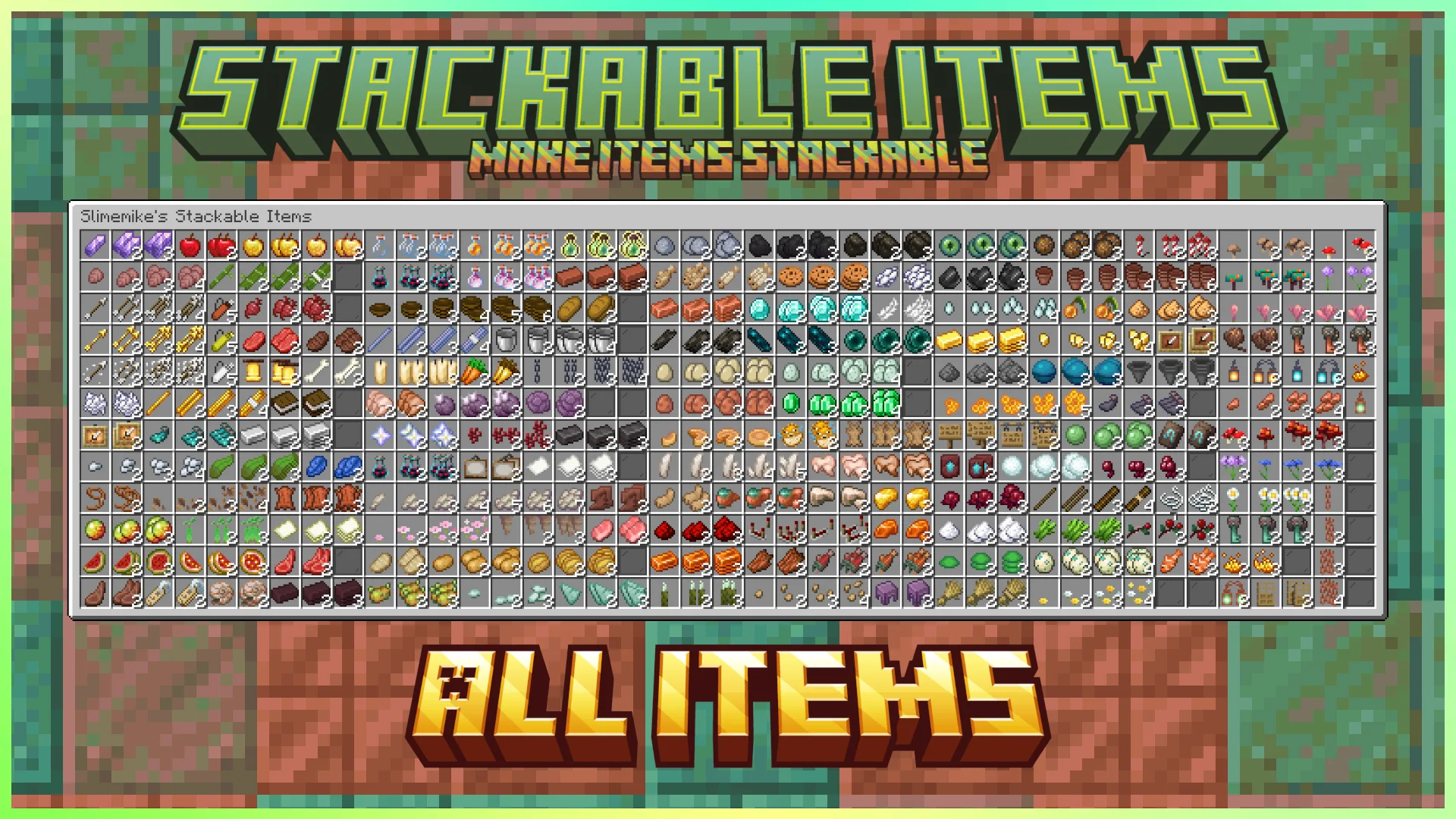 Обзор всех предметов в ресурс-паке Slimemike's Stackable Items