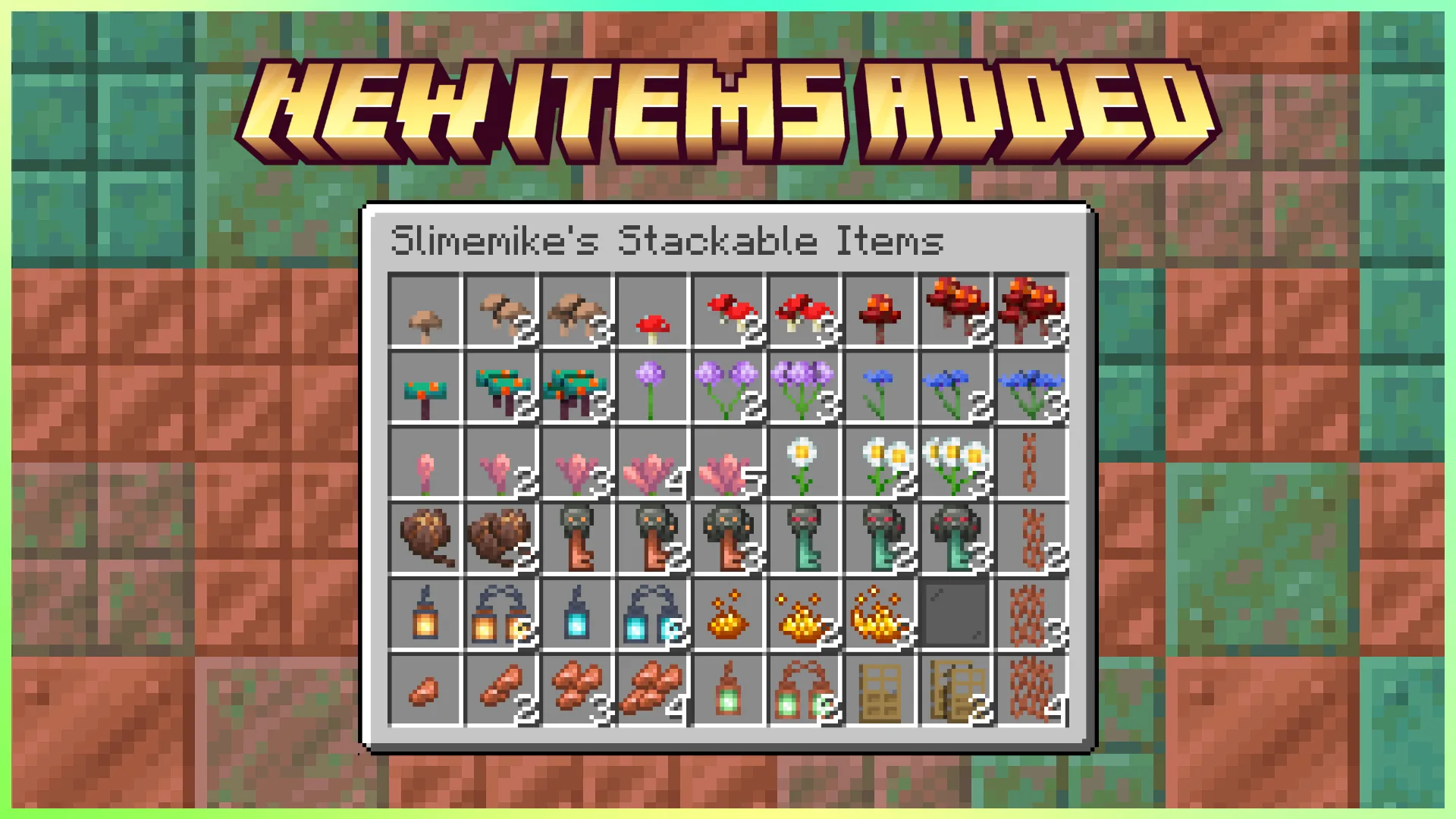 Новые предметы, добавленные в ресурс-пак Slimemike's Stackable Items