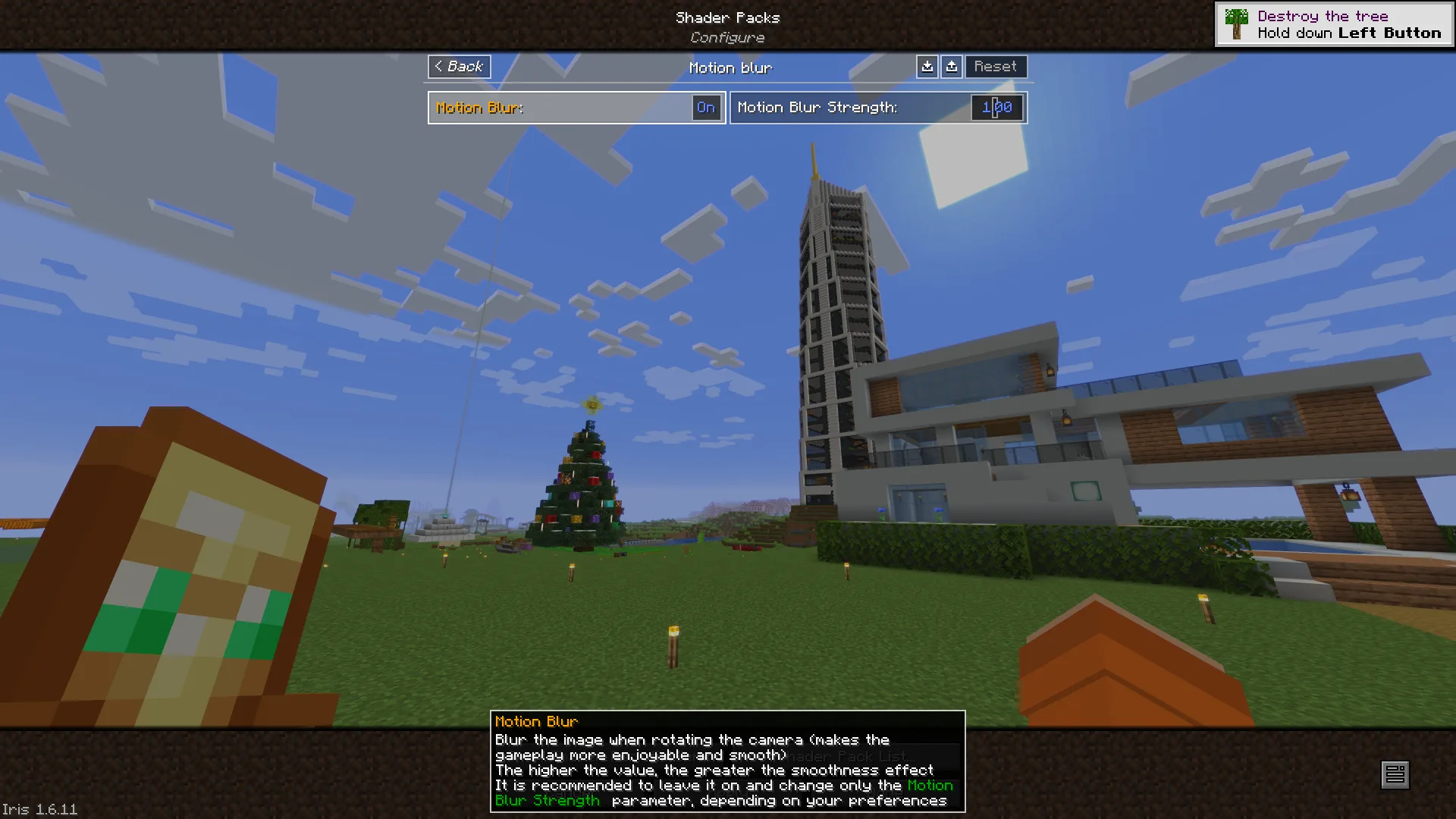 BVS - Best Vanilla Shader: всплывающие описания функций при наведении на кнопки.