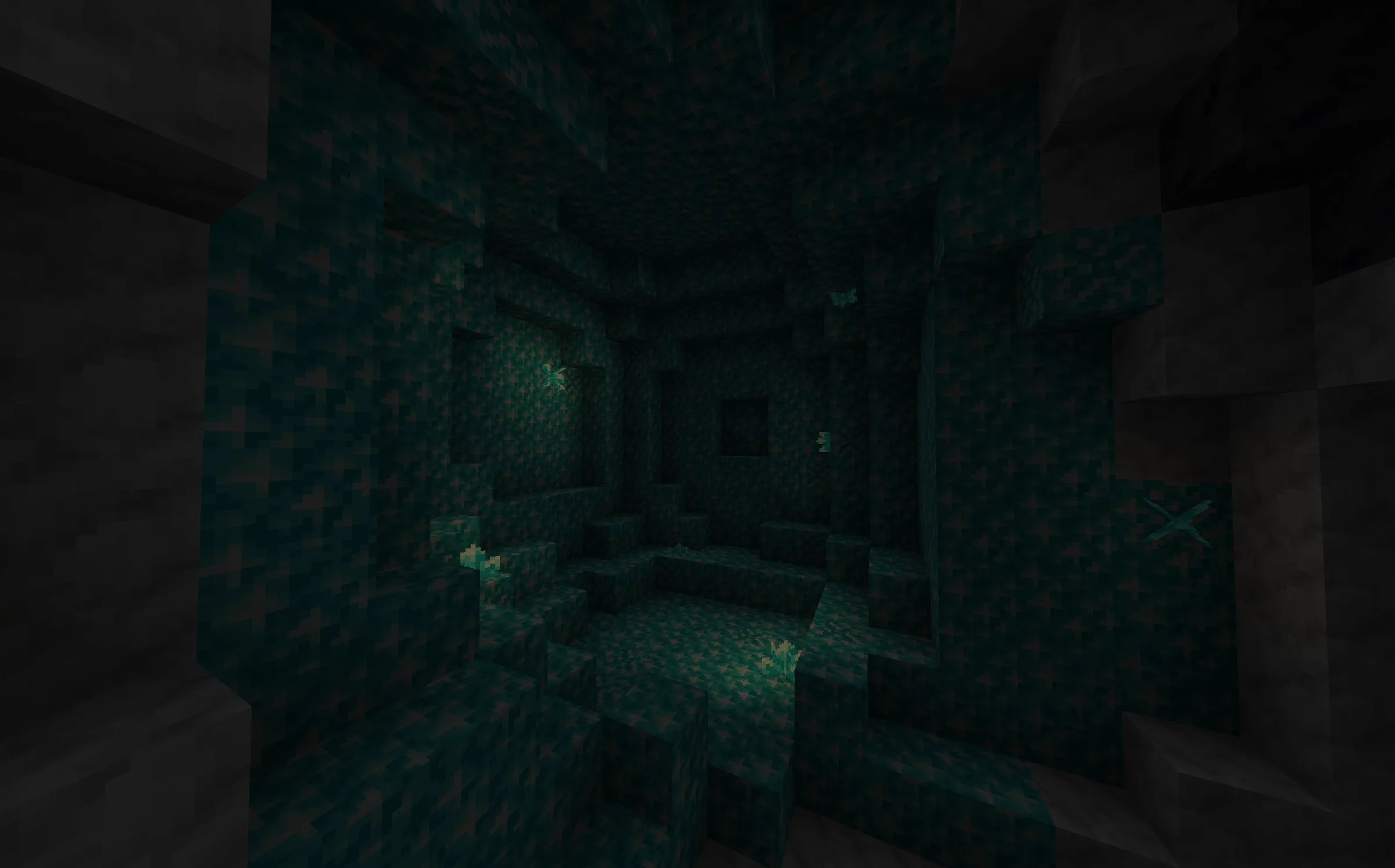 Алмазная жеода, сгенерированная под землей в моде Basic Materials.