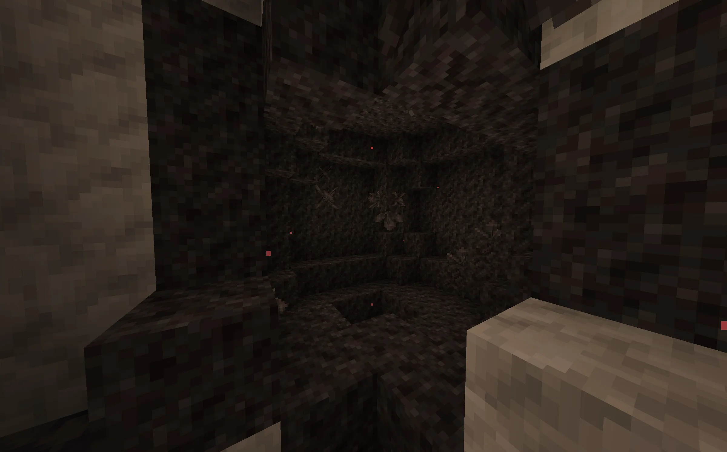 Геода из незерита, сгенерированная в измерении Незер в моде Basic Materials.