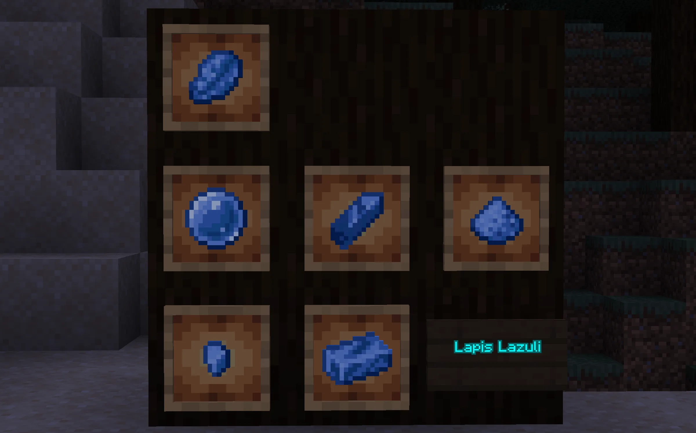 Блоки и предметы из лазурита в моде Basic Materials.