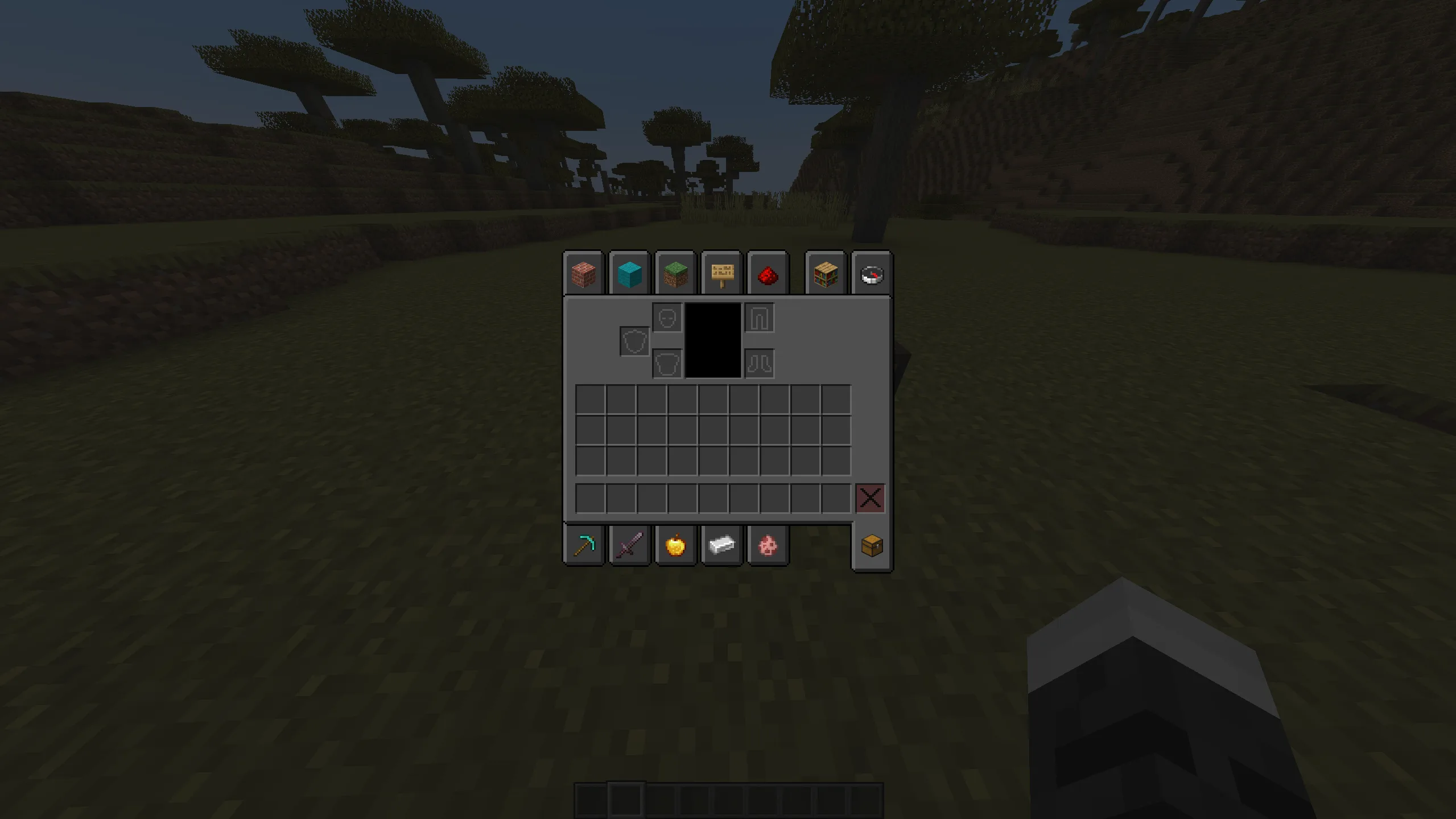 Инвентарь в стиле Dark Mode GUI
