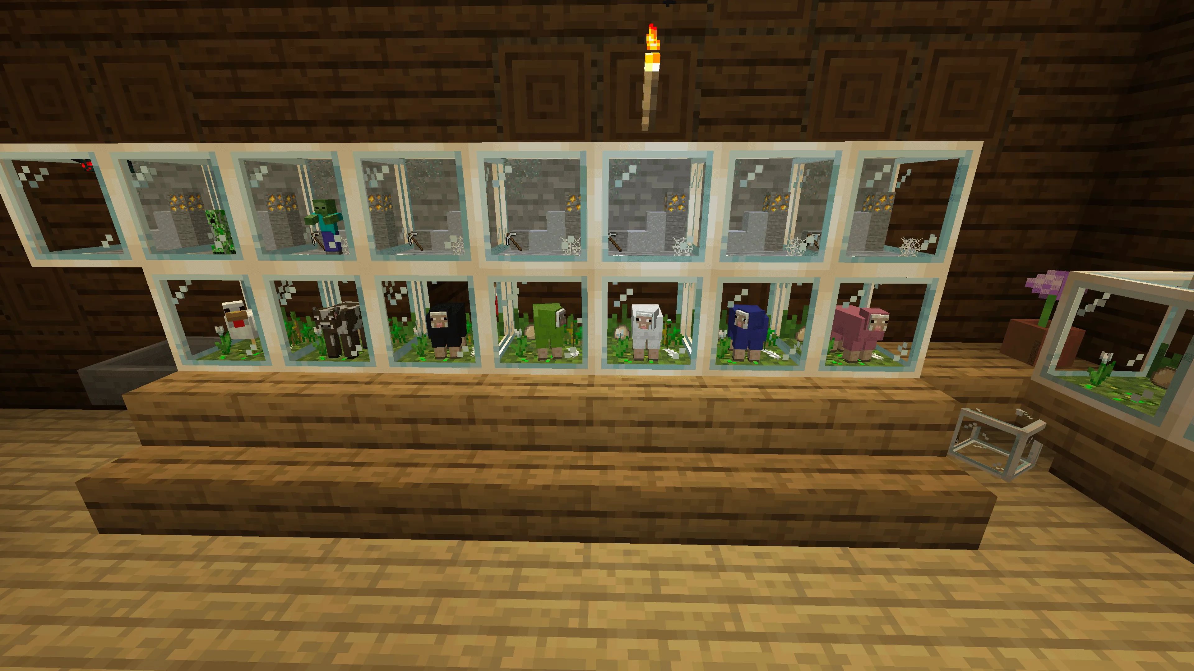 Компактная ферма мобов из блоков в Minecraft.