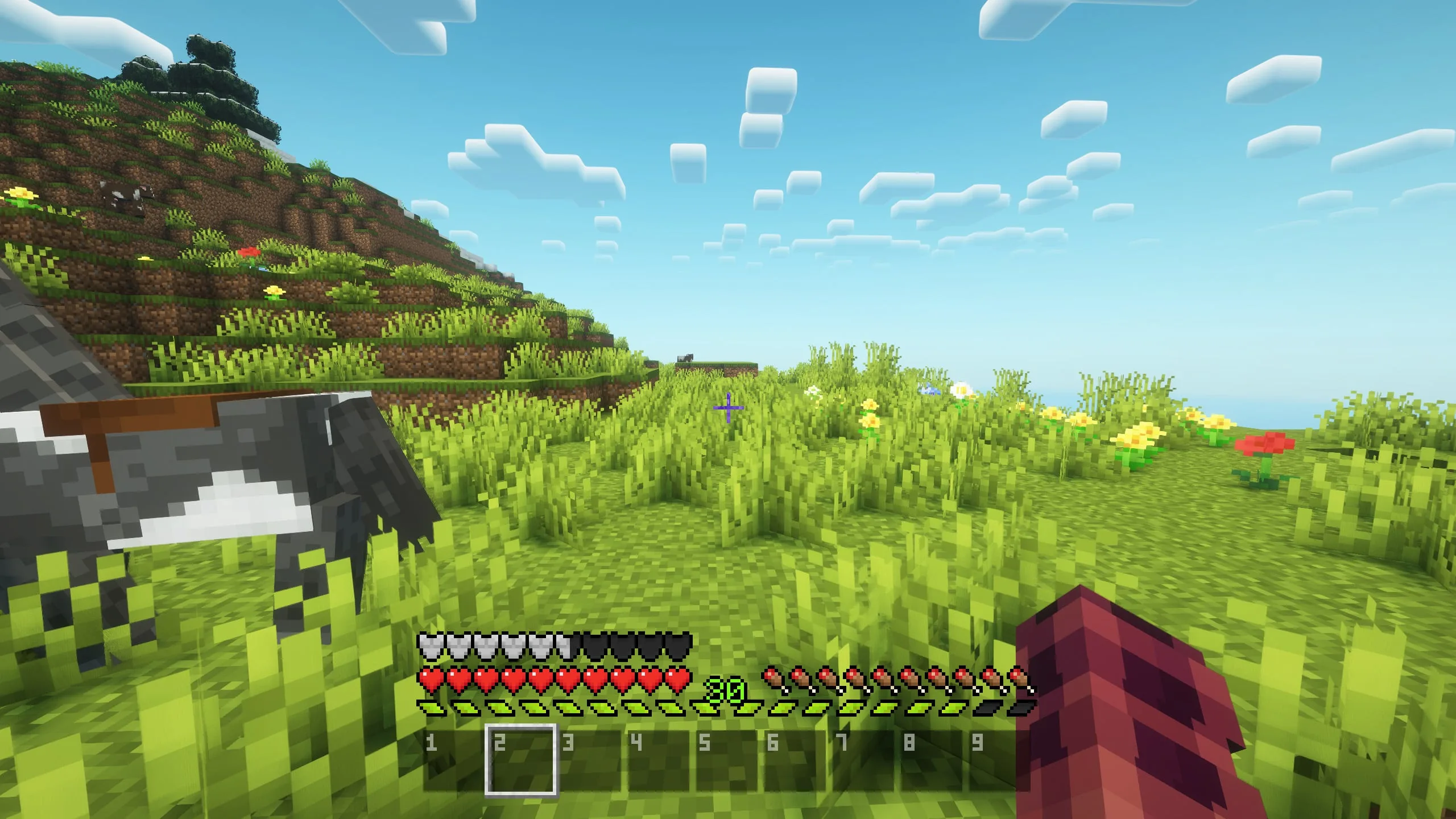 Панель быстрого доступа Simple Hotbar в режиме выживания Minecraft.